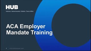 ACA Employer Mandate Webinar Series Measurement and Stability Periods [upl. by Elledoj813]