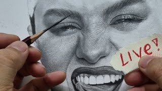 Pencil Live Drawing How to Draw amp Shade Realistic Skin Tone [upl. by Eynobe]