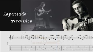 Paco de LuciaZapateadoPercussionguitar tab tutorial [upl. by Monreal]