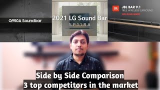 LG SP11RA Samsung Q950A amp JBL Bar 91 full side by side comparison with Data Chart 🔥🔥 [upl. by Root]