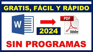 2024 Como convertir de WORD a PDF Sin programas Fácil y rápido [upl. by Frederica]