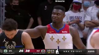 Career Game 40 Zion Williamson Highlights vs MIL 01292021 [upl. by Andrei]