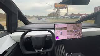 POV of FSD Cybertruck in Millard Full Self Driving Tesla [upl. by Lundt]