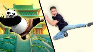 Trying Kung Fu Panda stunts in REAL LIFE [upl. by Washington]