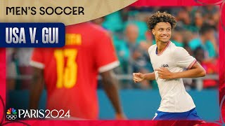 US mens soccer handles business with a STOUT victory over Guinea  Paris Olympics  NBC Sports [upl. by Korman]