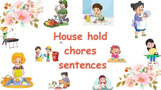 Household Chores with sentences  Action Verbs  Fun Learning English present Continuous Sentences [upl. by Waynant650]