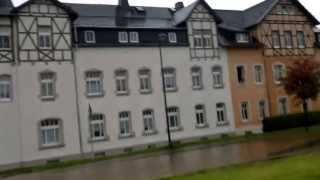 Leichte Überschwemmung in Oelsnitz auf der Bahnhofstraße am Bahnhof [upl. by Yleme]