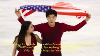 Maia amp Alex Shibutani unveil USA flag after winning ice dance bronze  2018 Winter Olympics [upl. by Westlund238]