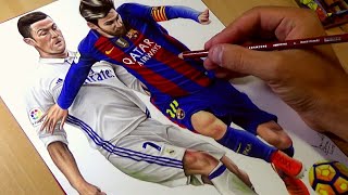 Drawing Ronaldo vs Messi [upl. by Nama]