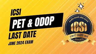 ICSI ANNOUNCEMENT ON PRE TEST AND ODOP FOR JUNE 2024 EXAM [upl. by Aelak]