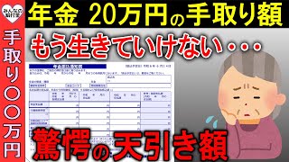 【2024年10月最新版】年金20万円の手取り額！天引きされる税金が驚愕の結果に…もう生きていけない！ [upl. by Center]