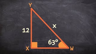 Using the sine function to find the missing length of the hypotenuse [upl. by Meekahs]