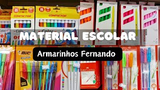 PARTE 1 MATERIAL ESCOLAR NO ARMARINHOS FERNANDO CANETAS MARCADORES CANETINHAS [upl. by Halda]