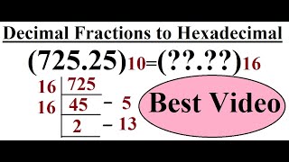 Decimal Fractions to Hexadecimal Conversion [upl. by Gona322]