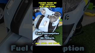 YAMAHA FAZZIO 125 TANK CAPACITY BLUE CORE HYBRID FUEL CONSUMPTION MAX POWER  DUDE YMARTV [upl. by Nyledaj304]