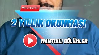 YKS  2 yıllık okunması mantıklı bölümler [upl. by Devaj]