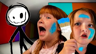 RAiNBOW PAiNT Hide n Seek Adley amp Niko play Color Games in Roblox with Dad escape the stick man [upl. by Eetsud]