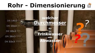 Dimensionierung Wasserrohre  richtigen Rohrgröße wählen [upl. by Irvine923]