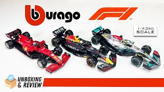 2023 143rd Scale Bburago F1 Ferrari Mercedes and Red Bull  Unboxing amp Review [upl. by Durstin]