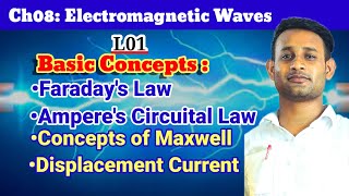 L01Ch08 Electromagnetic Waves Basic Concepts Faradays Law Amperes Circuital Law Maxwell [upl. by Ettereve]