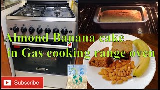 How to bake cake in Gas cooking range ovenAlmond Banana Cake baking in gas cooking range [upl. by Schenck]