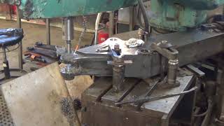 radial drill boring exavator boom pin holes [upl. by Otrebireh]