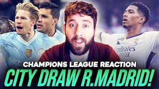 MAN CITY DRAW REAL MADRID  CHAMPIONS LEAGUE QUARTERFINALS REACTION [upl. by Johann]