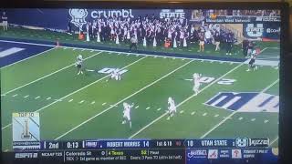 Robert Morris one handed Interception against Utah State by Robert Carter on SportsCenter Top Ten 1 [upl. by Yanad32]