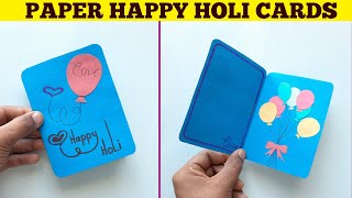 How to make Holi cards  holi card banane ka tarika  holi card banaye  paper holi card soartcraft [upl. by Demitria503]