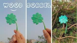 how to make a wood sorrel  leaf making with paper  amazing paper craft idea for beginers [upl. by Marchall546]