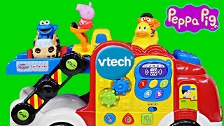 Vtech Go Go Wheels Car Carrier Peppa Pig and Cookie Monster Educational Toys DCTC Videos [upl. by Nileuqay8]