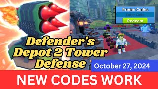 All Codes Work Defender s Depot 2 Tower Defense ROBLOX October 27 2024 [upl. by Hildagarde513]