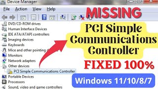 How to Fix PCI Memory Controller  pci communication controller memory controller driver missing [upl. by Menides]