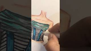 Corset tutorial ✏️fashiondesign drawing youtubeshorts shorts painting artist instagram [upl. by Oniskey]