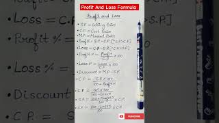 Profit and loss formula 😱😱 profitandloss mathstricks maths tricks formula [upl. by Itsim193]