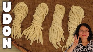 Homemade UDON noodles 3 ingredients easy kneading with the feet soft and chewy texture [upl. by Sillek128]