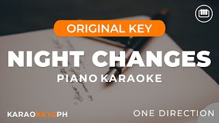 Night Changes  One Direction Piano Karaoke [upl. by Lanae]