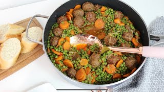 PETITS POIS ET BOULETTE DE VIANDE IDÉE DÎNER OU DÉJEUNER Shalou Cuisine [upl. by Ahsieka]