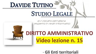 Diritto Amministrativo Video lezione n15  Gli Enti territoriali [upl. by Lletnahc]