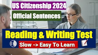 US citizenship 2024  Official Sentences for the English Reading and Writing Test 80 sentences [upl. by Eltsirc]