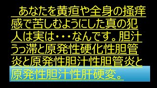 あなたを黄疸や全身の掻痒感で苦しむようにした真の犯人は実は・・・なんです。胆汁うっ滞と原発性硬化性胆管炎と原発性胆汁性胆管炎と原発性胆汁性肝硬変 。 原発性硬化性胆管炎 原発性胆汁性胆管炎 [upl. by Naujik]