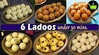 6 Ladoo Under 30 mins  Instant Diwali Sweets  Quick amp Easy Diwali Recipes  Instant Sweets Recipes [upl. by Rhynd]