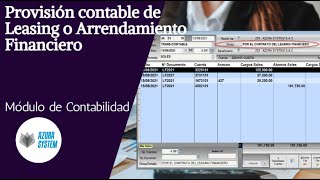 Provisión contable de Leasing o Arrendamiento Financiero [upl. by Reiniar]