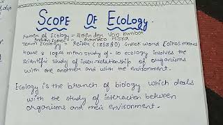 What is Ecology and what are the scope of EcologyDefination of EcologyIntroduction of Ecology 🌿🌿🌿🍀 [upl. by Aruat]