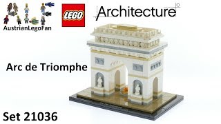 Lego Architecture 21036 Arc de Triomphe  Lego Speed Build Review [upl. by Ayouqes]