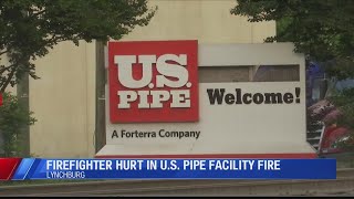 Firefighter injured in blaze at US Pipe in Lynchburg [upl. by Ecnerrot589]