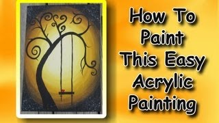 How To Paint An Easy Acrylic Painting For Beginners [upl. by Sacrod]