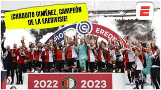 SANTIAGO GIMÉNEZ y todo FEYENOORD levantan la copa como nuevos campeones  Eredivisie [upl. by Yhtnomit]