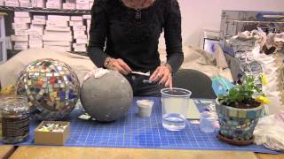 How to Use Thinset to Attach Mosaic Pieces to a Gazing Ball [upl. by Eward]