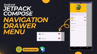 NAVIGATION DRAWER MENU  with badges  Android Jetpack Compose [upl. by Rehc934]
